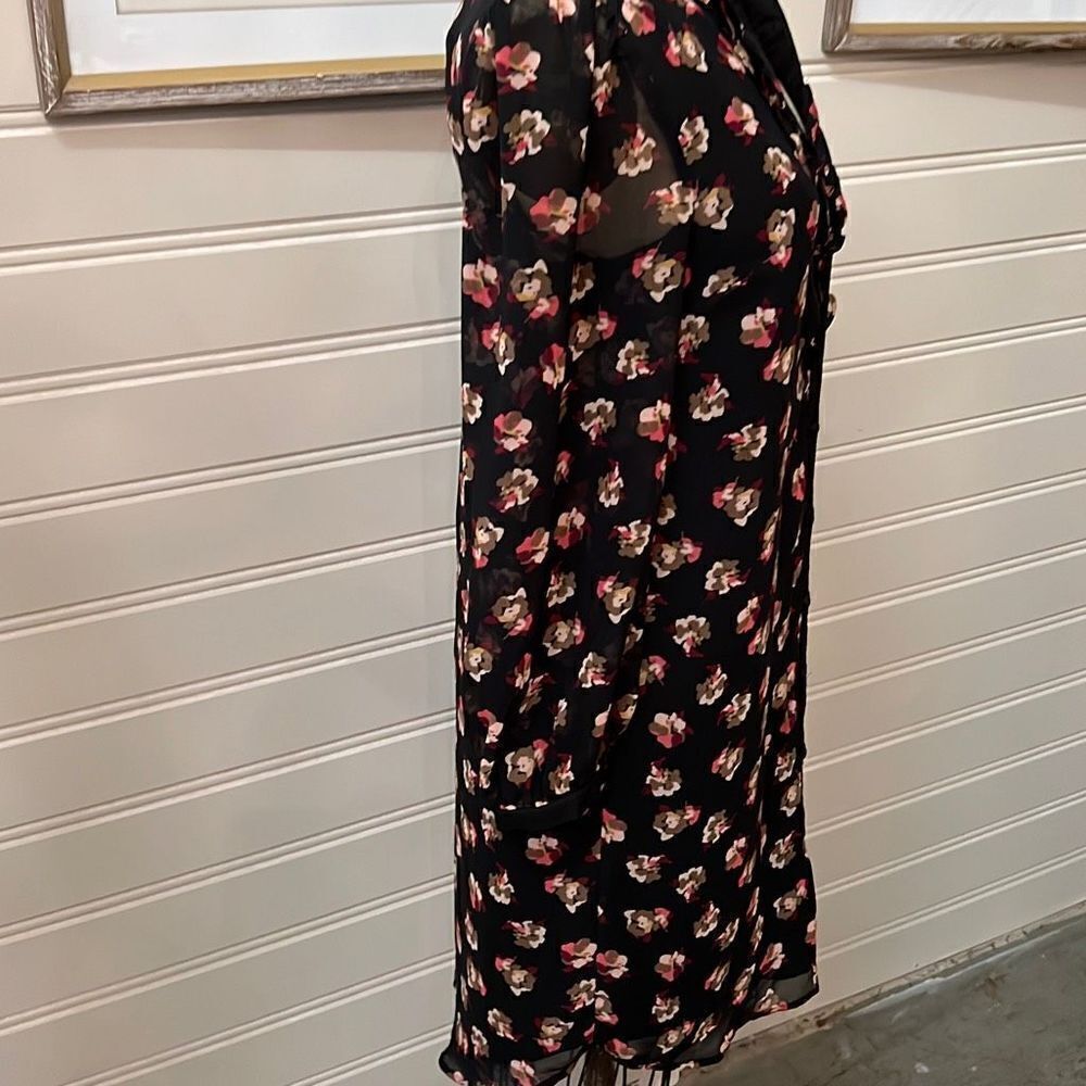 ELLE Long Sleeve Floral Shirt Dress Size Small - Picture 4 of 7